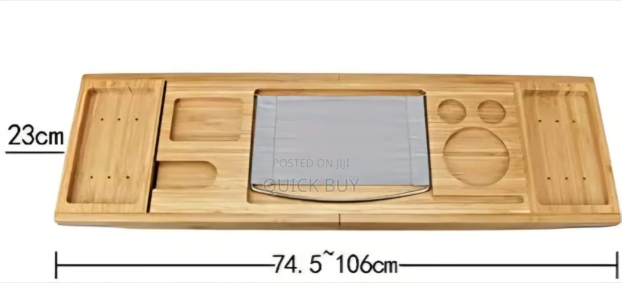 Expandable Bamboo Bathtub Caddy Tray