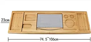 Expandable Bamboo Bathtub Caddy Tray