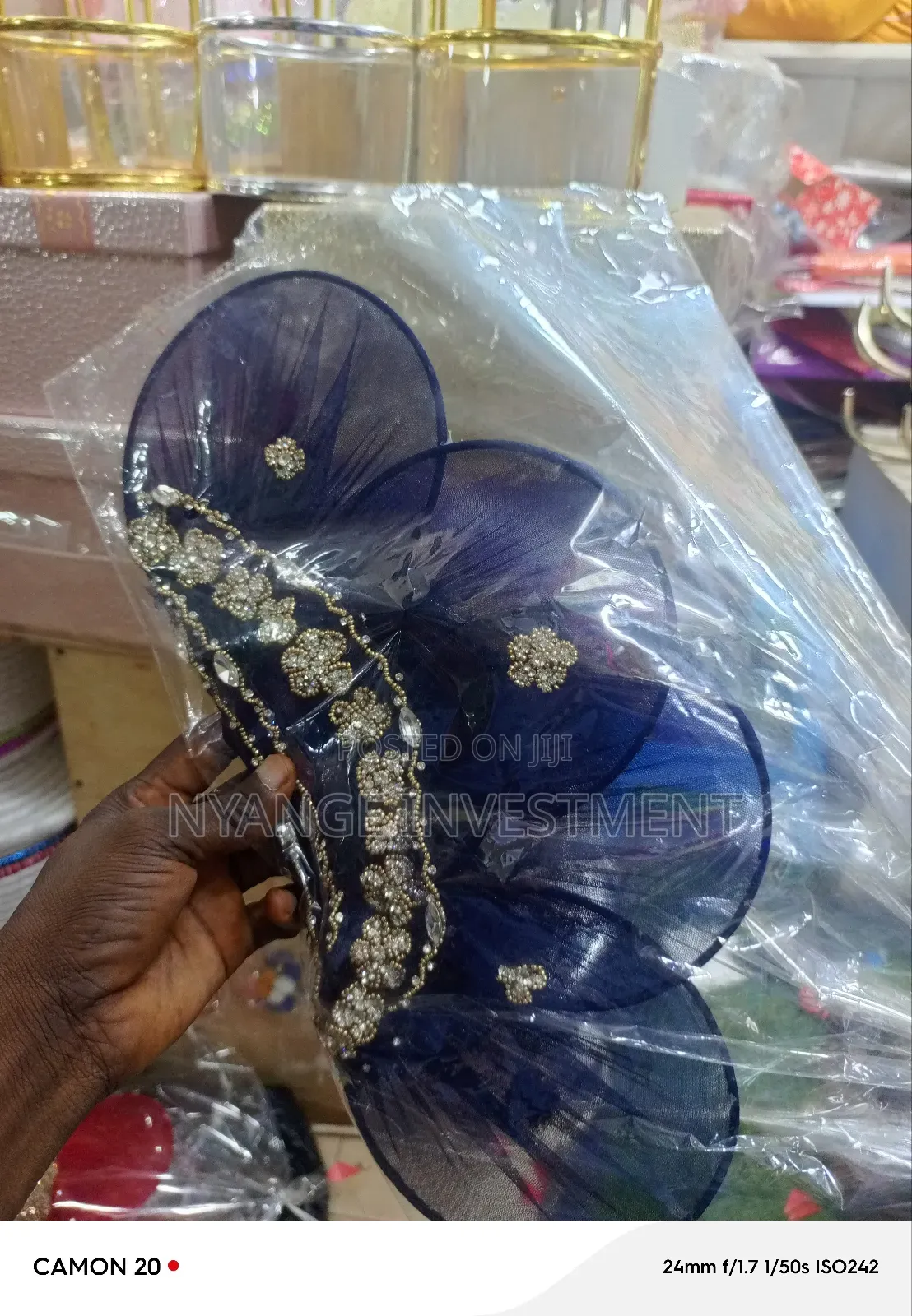 Bridal Dark Blue Balle Fan