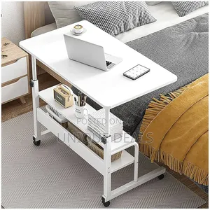 Laptop Table With Wheels, Adjustable Laptop Stand Desk