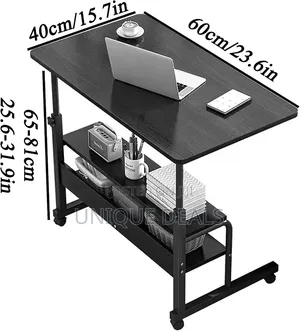 Laptop Table With Wheels, Adjustable Laptop Stand Desk