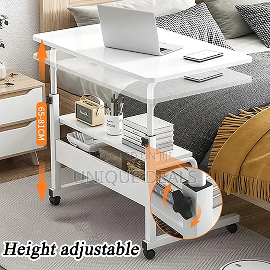 Laptop Table With Wheels, Adjustable Laptop Stand Desk