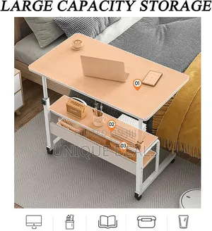 Laptop Table With Wheels, Adjustable Laptop Stand Desk