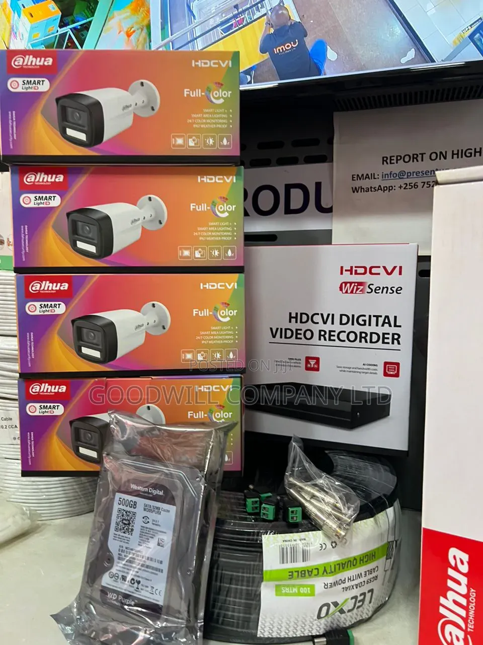 4 Channel Franklinwh Dahua Night Vision CCTV Camera Full Kit