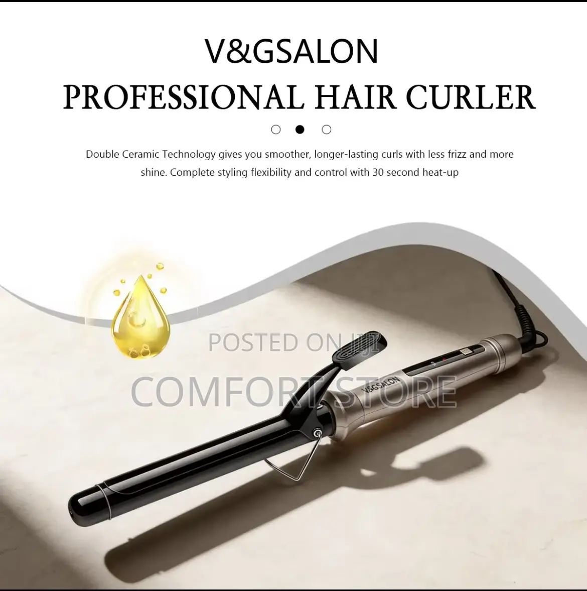 Ionic Ceramic Waves Hair Professional Large Barrel Curling Iron