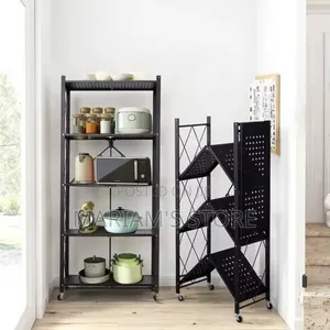 5-Tier Foldable Kitchen Rack Made of Carbon Steel.
