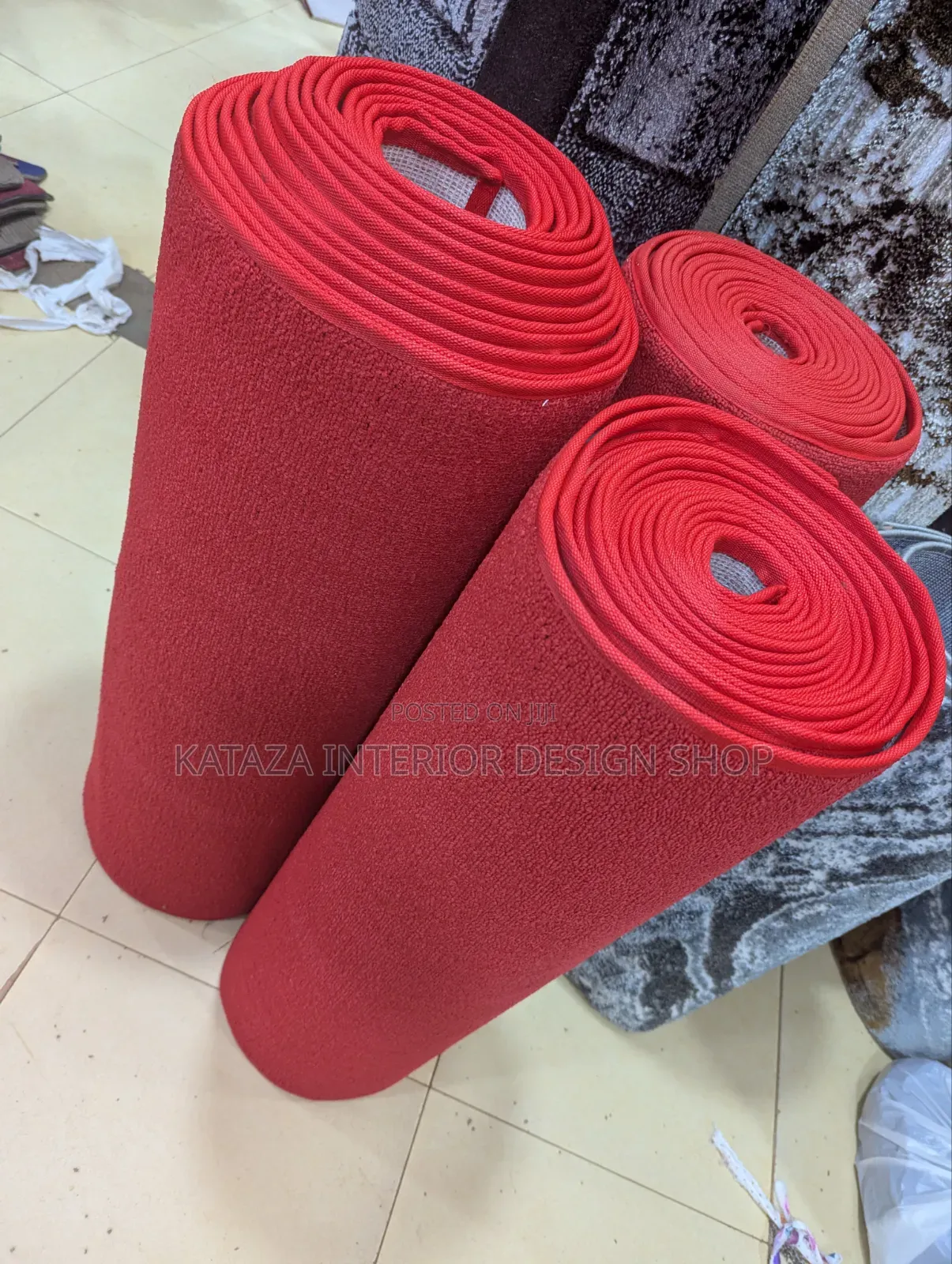 Red Walk Away Woolen Carpet