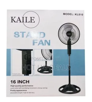 Kaile High Quality Perfomance 16 Inch Stand Fan With 3 Speeds -Black