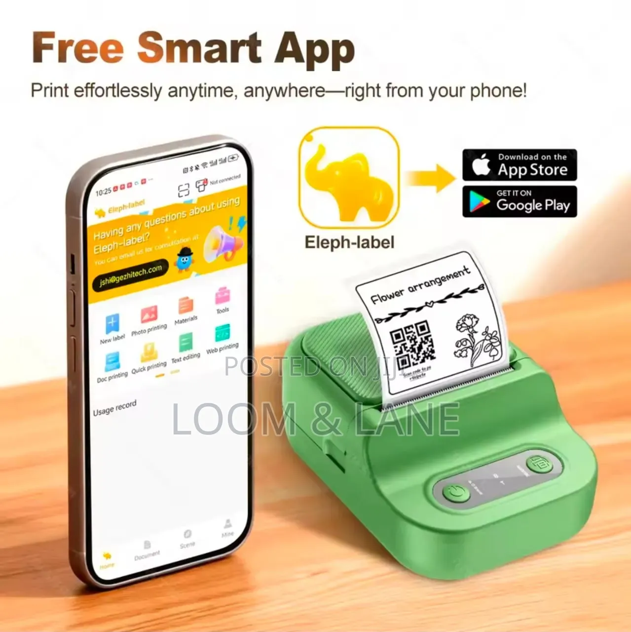 JBQ Pinnacle Mini Portable Label Printer