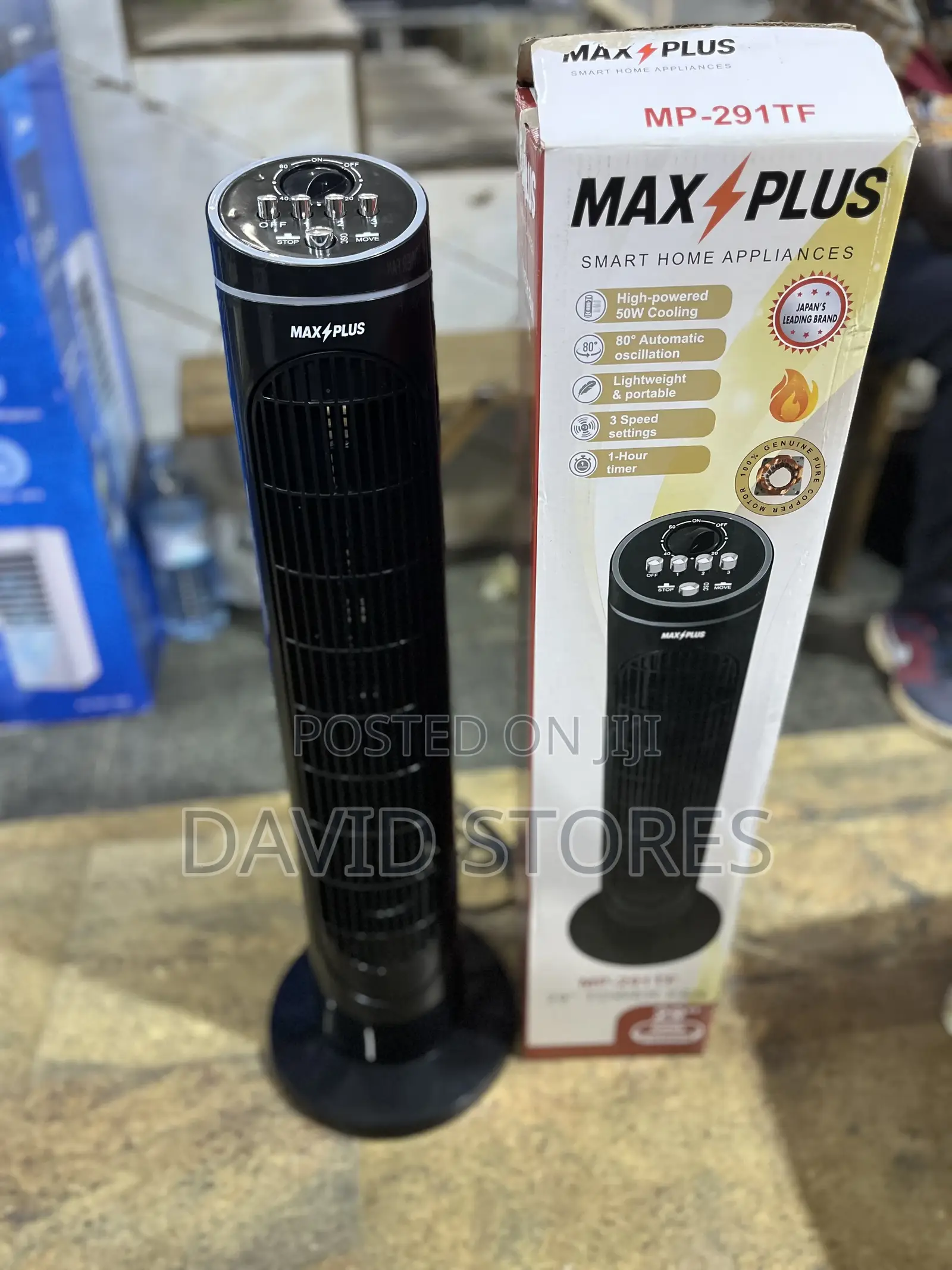 Max Plus 29′′ Tower Fan – Powerful, Quiet Portable Cooling