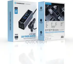 Powerology 300w Car Power Inverter, 2 Ac Sockets,36pd