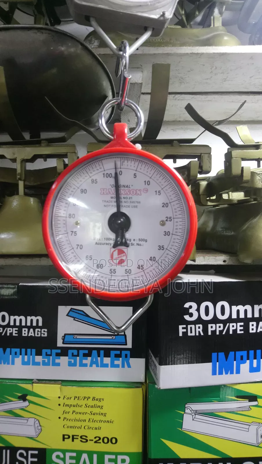 Hanson 100kg Round Spring Balance Hanging Scale.