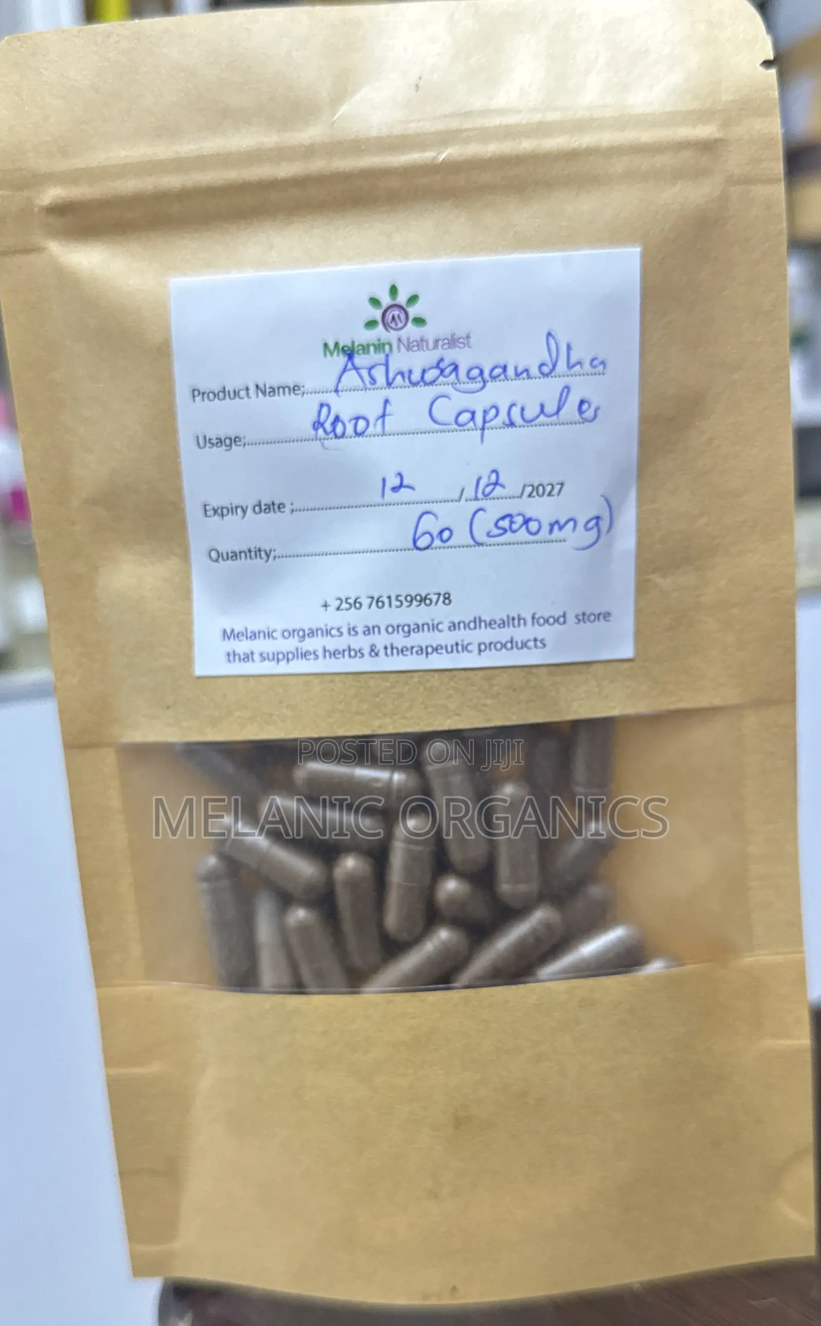 Organic Ashwagandha Capsule /500mg Vegetarian Capsules