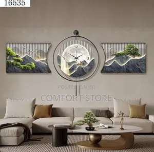 3in 1 Wall Design With Wall Clock