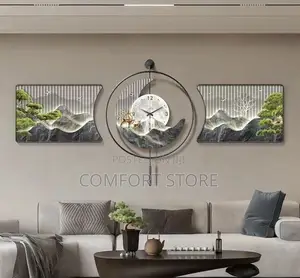 3in 1 Wall Design With Wall Clock