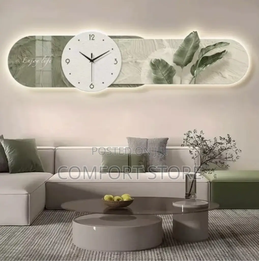 Wall Decor With Clock and Led Light