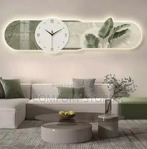 Wall Decor With Clock and Led Light