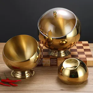 Slanted Golden Stainless Steel Bowls