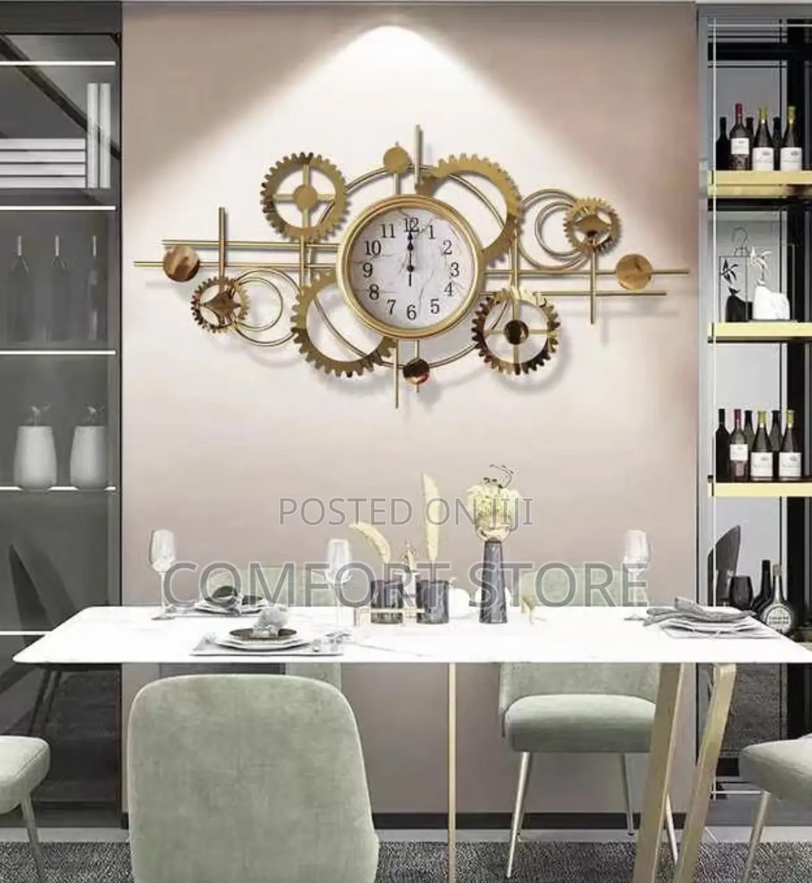 Golden Metallic Wall Clock