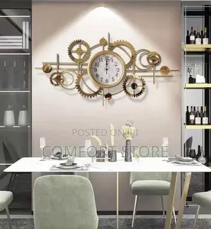 Golden Metallic Wall Clock