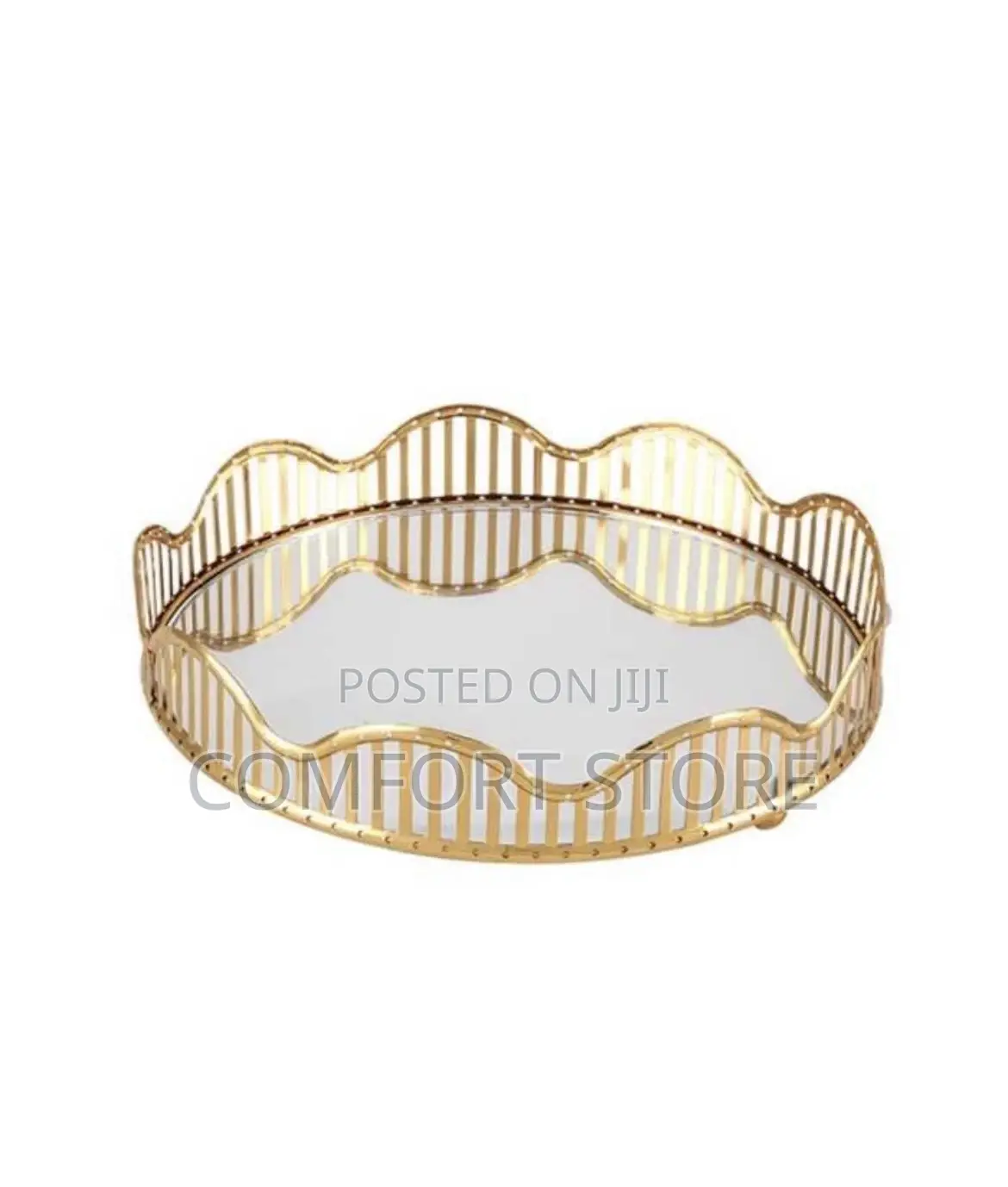 Metallic Glass Decoration Tray