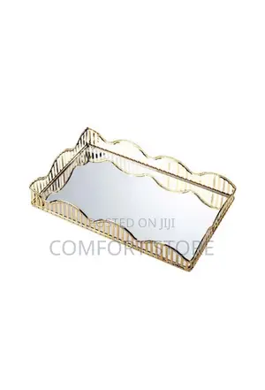 Metallic Glass Decoration Tray