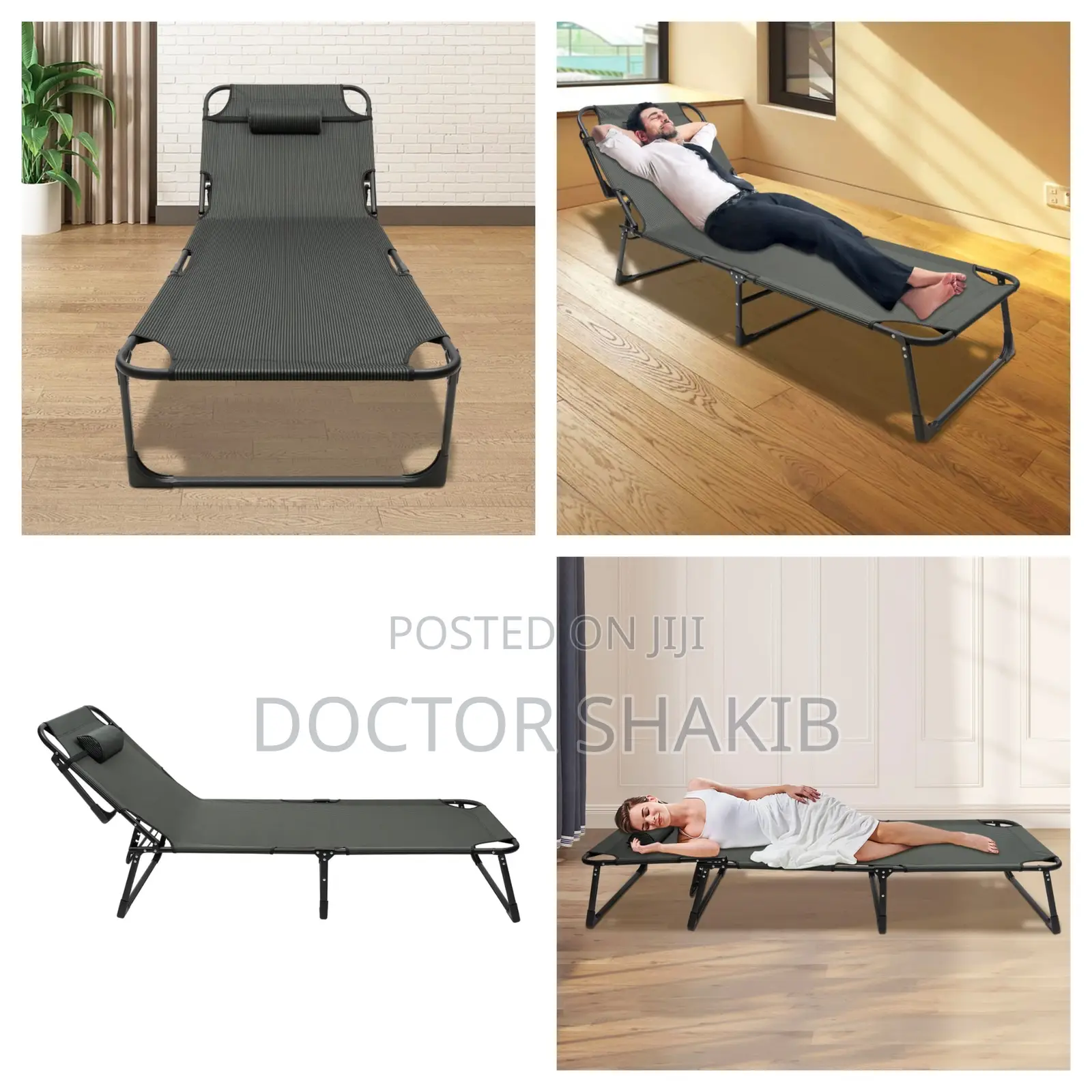 Adjustable Folding Sun Lounger or Camping Bed