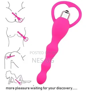 Vibrating Beaded Anal Butt Plug - Pink