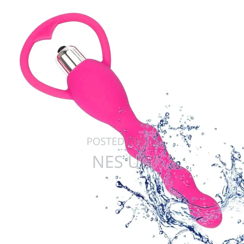 Vibrating Beaded Anal Butt Plug - Pink