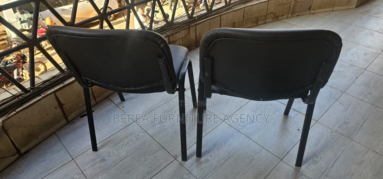 2 Pieces of Leather Stackable Chairs