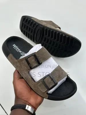 Witta Turkish Men’S Classic Genuine Leather and Rubber Sole Sandals