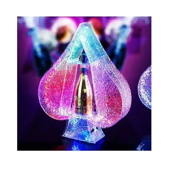 Led Lighted Wine Bottle Display Stand