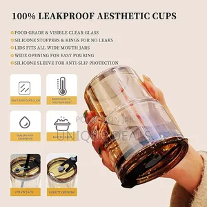 Coffee Cup Sipper Glass With Straw