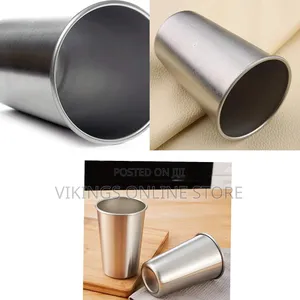 12 Pack 200mlsstainless Steel Pint Cups Water Glass With 6 Cup Sleeves