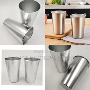 12 Pack 400mls Stainless Steel Pint Cups Water Glass