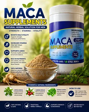 Maca Supplements Powder Natural Energy, Mood Boost, Hormone Balance
