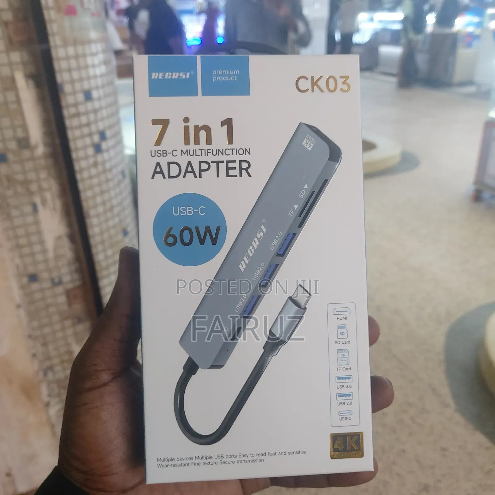 60w 7 in 1 Usb-C 3.0 Adapter Recrsi
