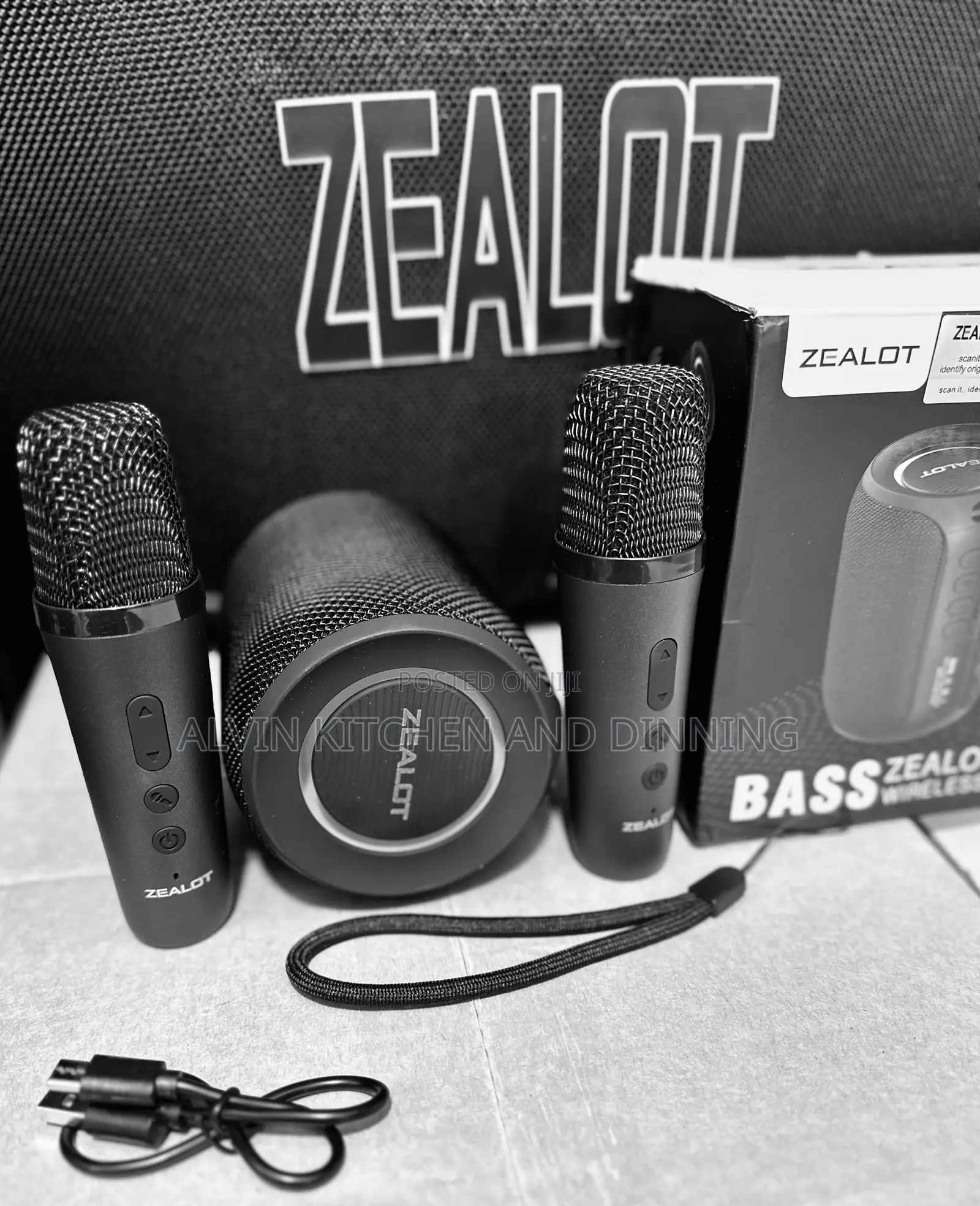 Portable Wireless Speaker With Microphones.
