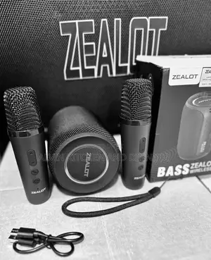 Portable Wireless Speaker With Microphones.