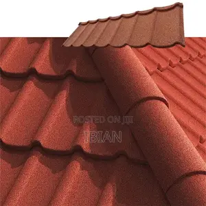 Red Stone Coated Roof Tile Ridge Round Hip