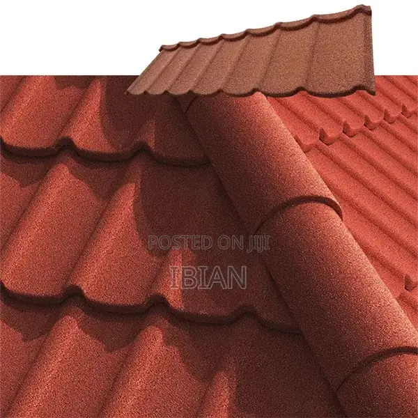 Red Stone Coated Roof Tile Ridge Round Hip
