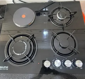 Hybrid Built-in Hob 3 Gas Burners and 1 Electric Hot Plate