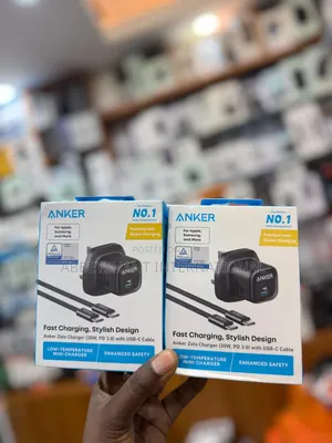 Anker Zolo 30w Charger With a Usb-C Cable.