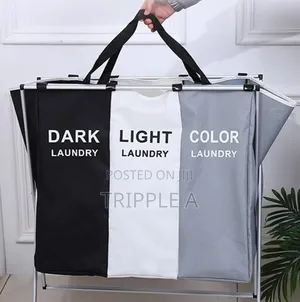 Multi- Color 3 Grid Foldable Laundry Basket