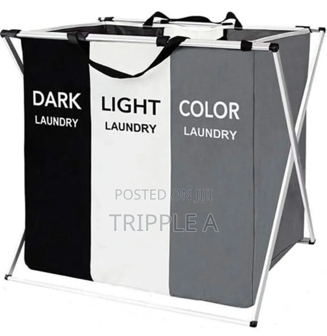 Multi- Color 3 Grid Foldable Laundry Basket
