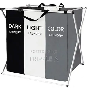 Multi- Color 3 Grid Foldable Laundry Basket