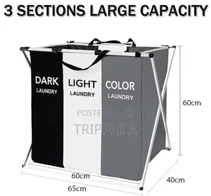 Multi- Color 3 Grid Foldable Laundry Basket