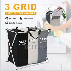 Tri Compartments Sorting Laundry Hamper