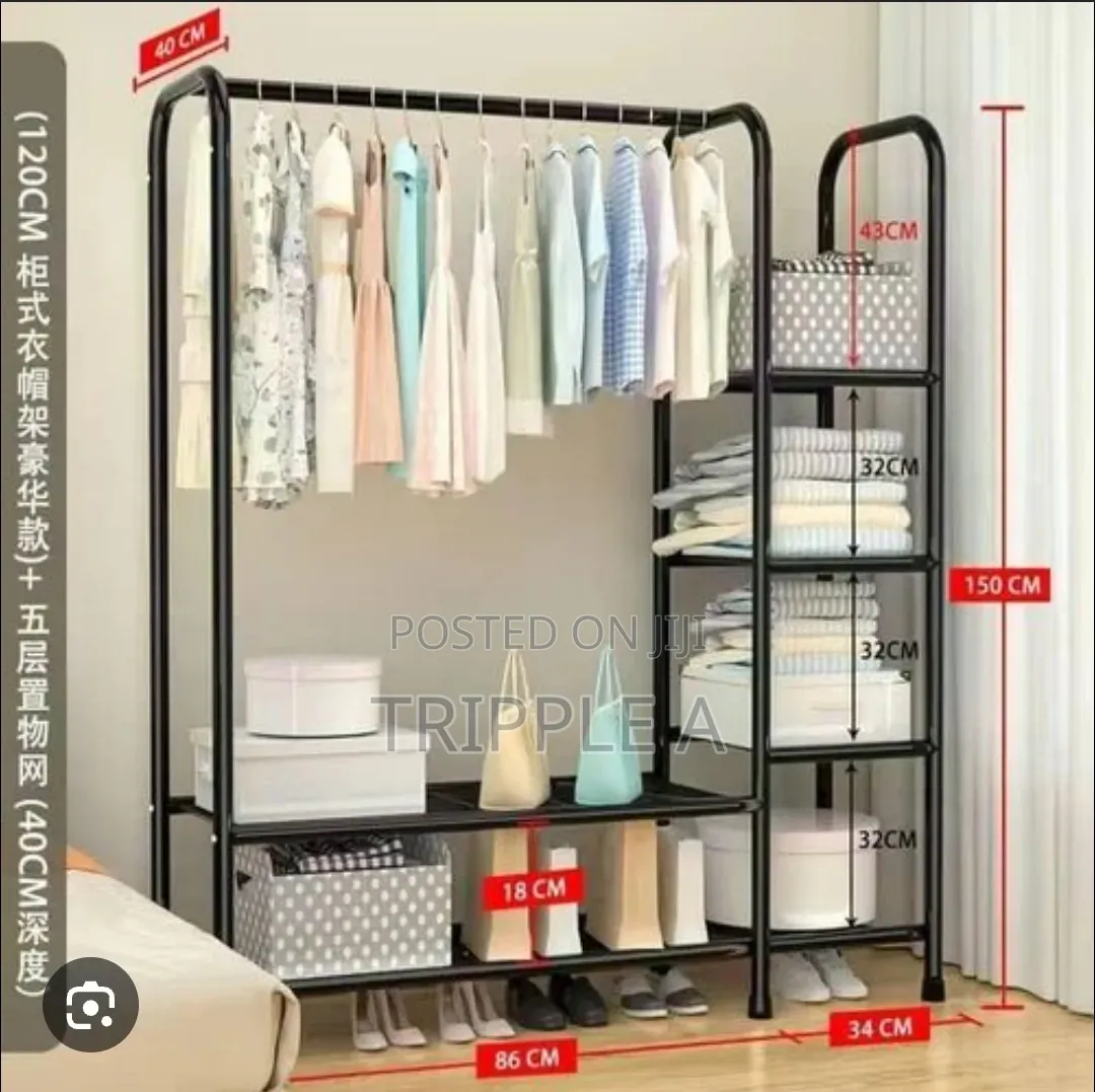 Clothes Rail Rack With Shoe Rack Storage