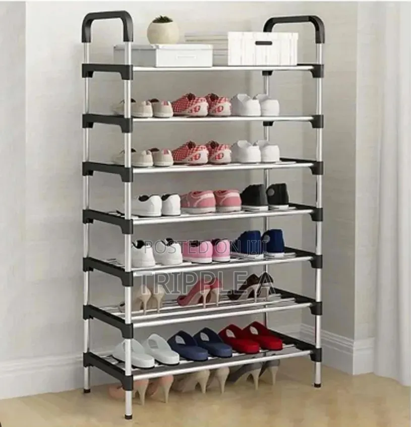 Metallic Shoe Rack 7 Layer Rack Stainless Steel